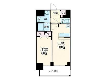 RICHEDOR古出来(1LDK/9階)の間取り写真