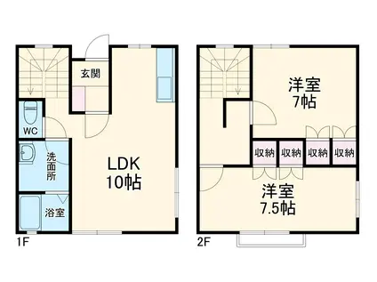 メゾネット南部(2LDK/1階)の間取り写真