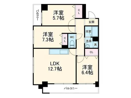 シェモア松戸(3LDK/4階)の間取り写真