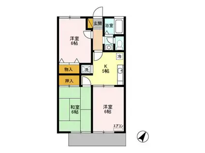 レジデンスヒルトップⅢ(3K/1階)の間取り写真