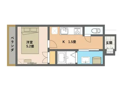 AZUL STYLE LEQUIOS(1K/3階)の間取り写真