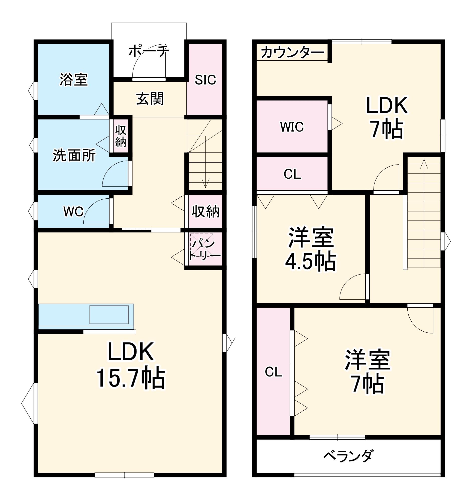 名鉄名古屋本線 笠松駅 徒歩24分 2階建 築3年(3LDK)の間取り写真