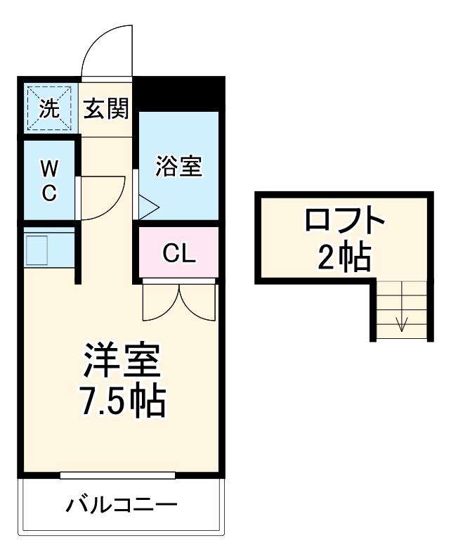 フローレス雨屋(ワンルーム/3階)の間取り写真