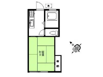 マロニエハウス(1K/1階)の間取り写真