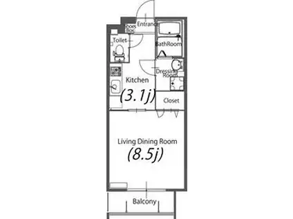 プレミアムプラスみなみ野Ⅰ(1K/1階)の間取り写真