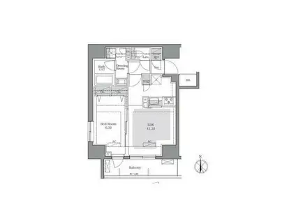 ラグゼナ八王子新町(1LDK/12階)の間取り写真