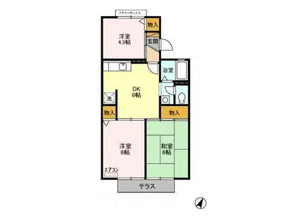 ロイヤルタウン泉C棟(3DK/1階)の間取り写真