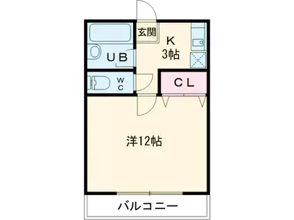 ボヌール・ノバ(1K/2階)の間取り写真