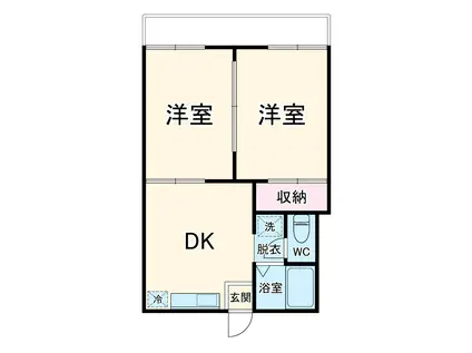 フォーブル岳美(2DK/1階)の間取り写真