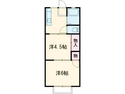 国谷ハイツ(1DK/2階)の間取り写真