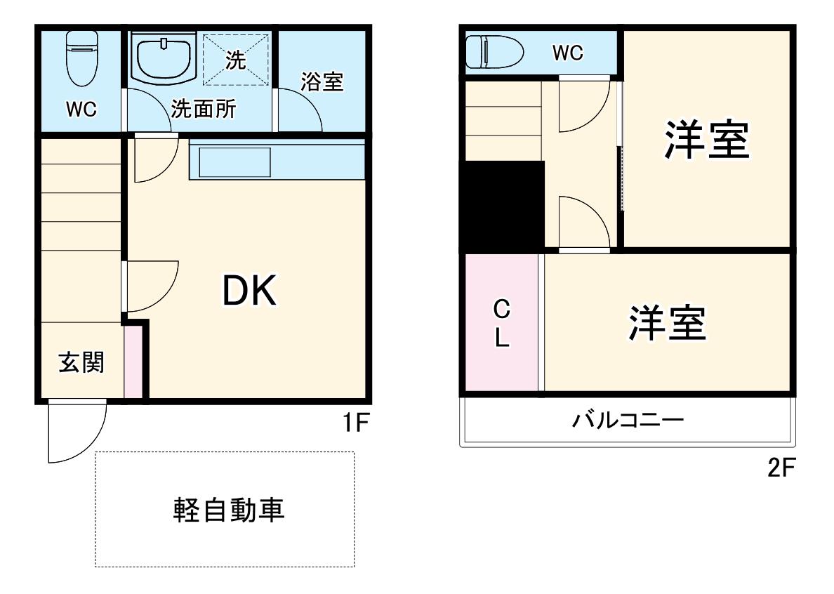 横浜線 淵野辺駅 徒歩38分 1階建 築36年(2DK)の間取り写真