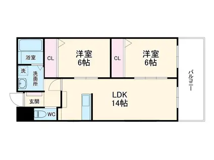 三隆コーポラス(2LDK/1階)の間取り写真