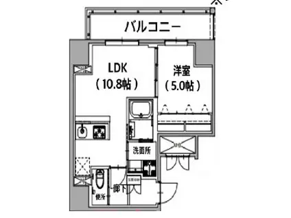 レジデンス王子山田(1LDK/4階)の間取り写真
