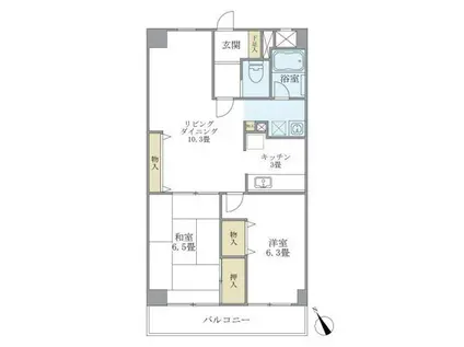 アーンジュ赤羽岩淵(2LDK/5階)の間取り写真
