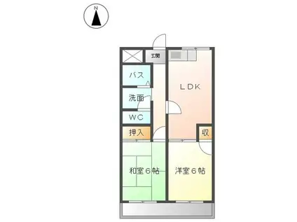ファミール村田(2DK/1階)の間取り写真