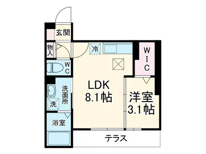 クローネ湘南(1LDK/1階)の間取り写真