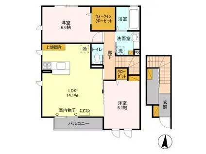 フェリエ3(2LDK/2階)の間取り写真