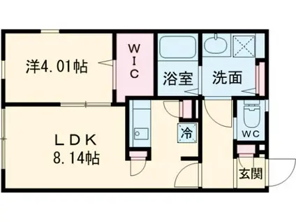 W/FLUFFY市谷台町(1LDK/4階)の間取り写真