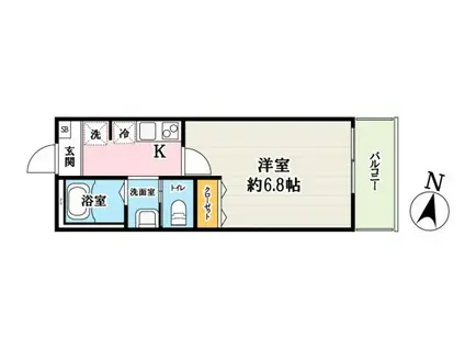 キャメル八王子北野町(1K/2階)の間取り写真