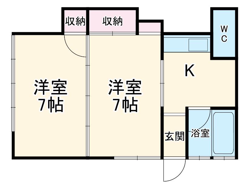大塚荘3丁目(2K/1階)の間取り写真