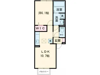 メルベーユ川島(1LDK/1階)の間取り写真