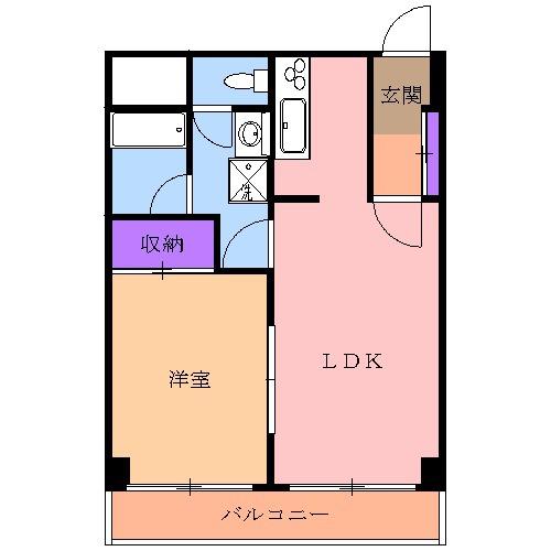 シャングリラ今泉(1LDK/2階)の間取り写真