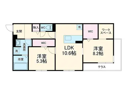 網島SOCIA(2LDK/3階)の間取り写真