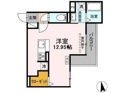 D-HILLS城北Ⅱ(ワンルーム/3階)の間取り写真