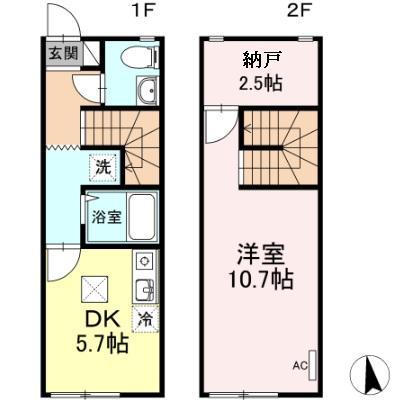 ユニキューブあつあい(1SDK)の間取り写真