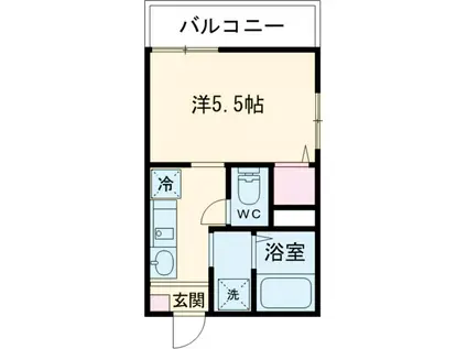 MELDIA 堀切菖蒲園Ⅲ(1K/2階)の間取り写真