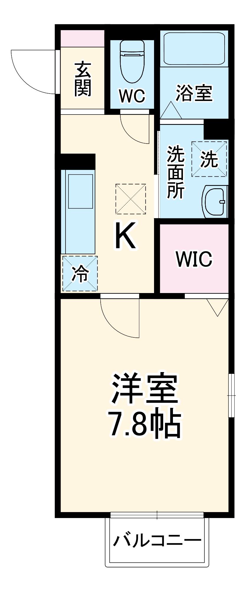 エルミタージュ Ⅱ(1K/1階)の間取り写真