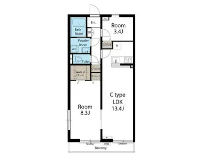 リブリ・SAGAMI(2LDK/3階)の間取り写真