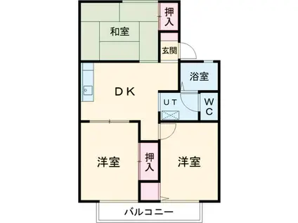 ハイツ恵(3DK/2階)の間取り写真