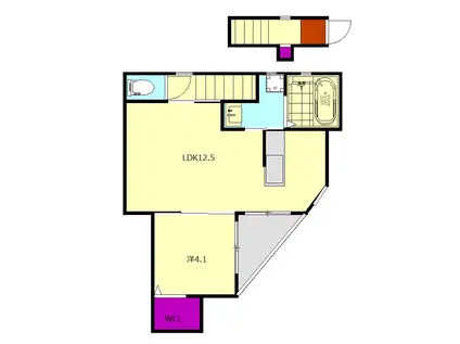 CIEL THREE(1LDK/2階)の間取り写真