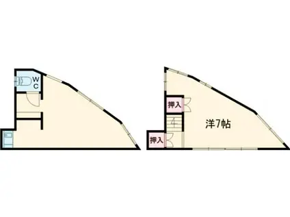 京成電鉄押上線 四ツ木駅 徒歩12分 2階建 築55年(1DK)の間取り写真