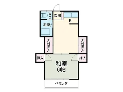 コーポ喜芳(1DK/1階)の間取り写真