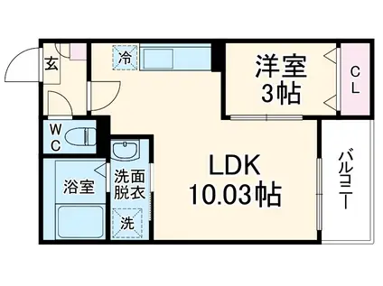 JACK HINODEⅡ(1LDK/1階)の間取り写真