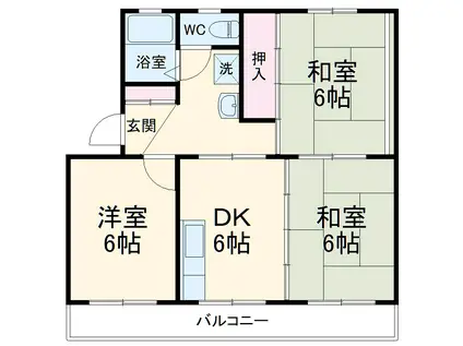 グランドール太田B(3DK/4階)の間取り写真