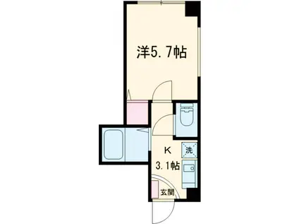 ボウセエ(1K/1階)の間取り写真