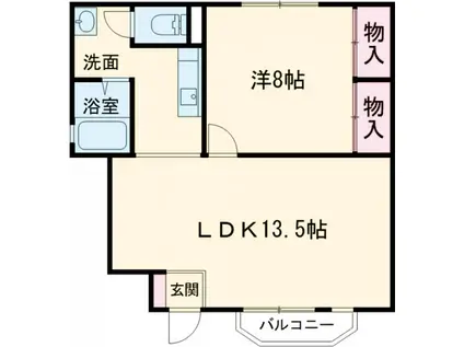 RKハイツ D(1LDK/1階)の間取り写真