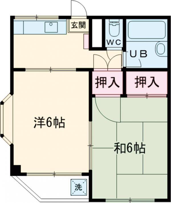 コーポ岡田(2K/2階)の間取り写真