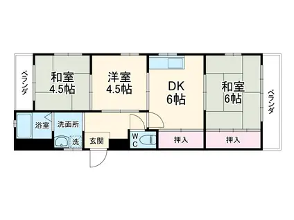 コーポ・エム5(3DK/3階)の間取り写真