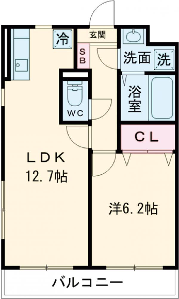 モアクルーズ(1LDK/1階)の間取り写真