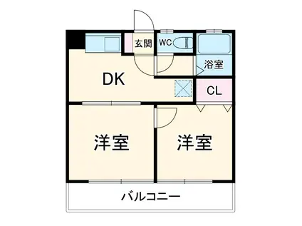 浅井マンション(2DK/1階)の間取り写真