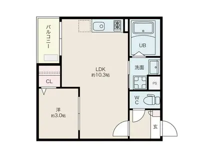 JACK ASHINOYAⅠ(1LDK/2階)の間取り写真