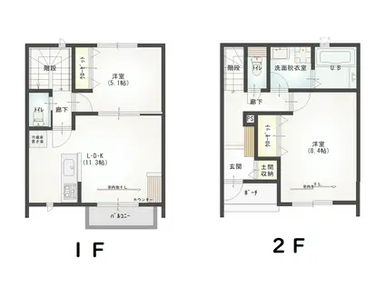ドルチェヴィラ(2LDK)の間取り写真