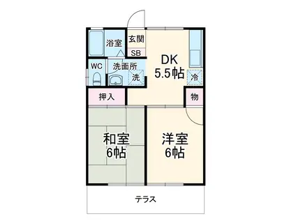 サンコーポ(2DK/2階)の間取り写真