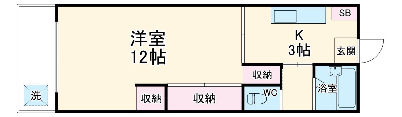 サガミ大銀マンション(1K/5階)の間取り写真