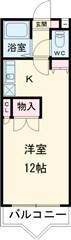 レジデンスコア(ワンルーム/2階)の間取り写真