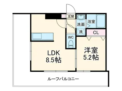 LEVICIA BLDG Ⅱ(1LDK/5階)の間取り写真